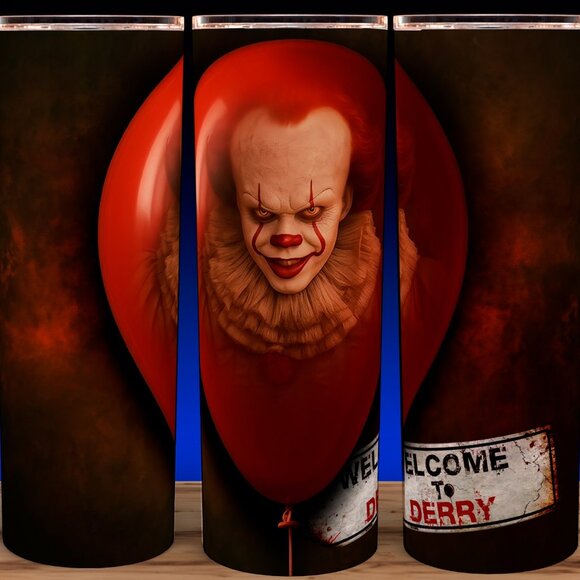 Glow in the Dark IT Pennywise the Clown Welcome To Derry Horror Cup Mug Tumbler - Picture 2 of 4